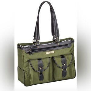 Clark & Mayfield Marquam Metro Laptop Tote Travel Handbag Pesto Green